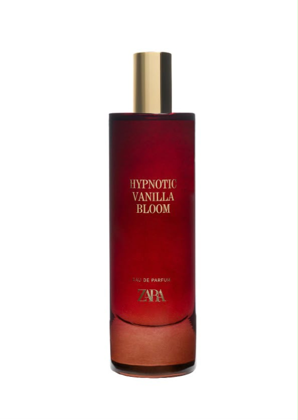 Zara Hypnotic Vanilla Bloom eau de parfum in a red to bronze gradient bottle