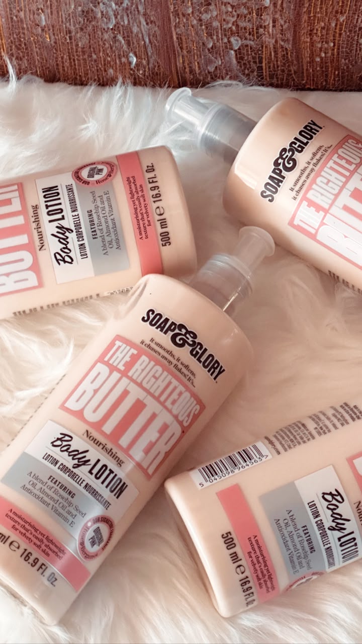 Soap & Glory The Righteous Butter nourishing body lotion 500ml pump bottles