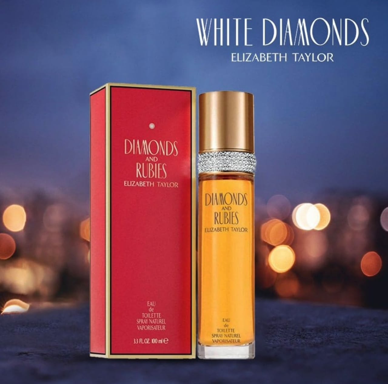Elizabeth Taylor Diamonds and Rubies Eau de Toilette 100ml with red and gold box