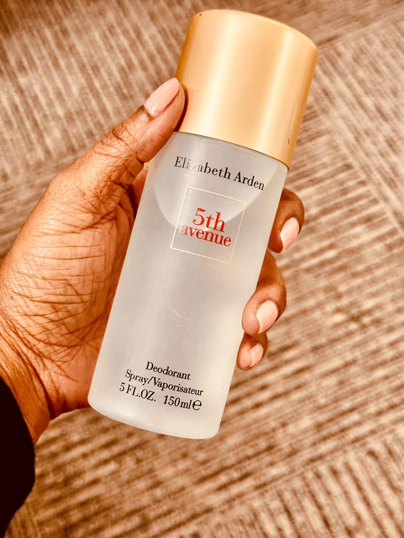 Elizabeth Arden 5th Avenue deodorant spray 150ml frosted bottle with gold cap