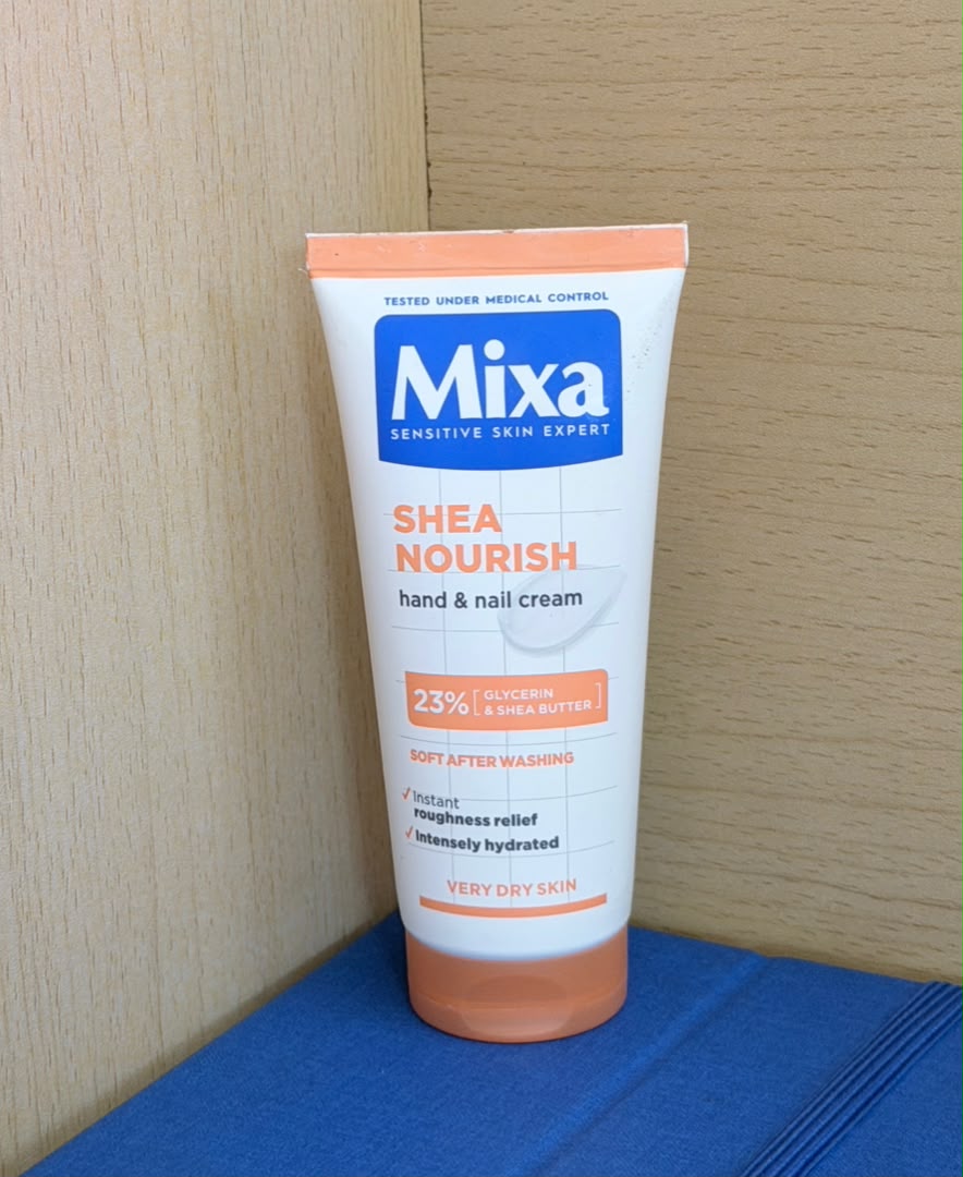 Mixa Shea Nourish hand and nail cream tube for very dry skin